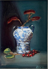 Ginger Jar Still Life Mini Oil Painting (Framed) - 5" x 7"