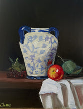 Ginger Jar and Apple- 11" x 14" - Oil On Gessoboard